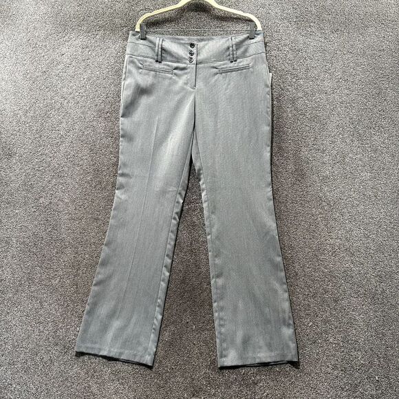 Joe B Trouser Pants Junior 11 Gray Mid Rise‎ Bootcut Stretch Office - Picture 1 of 14